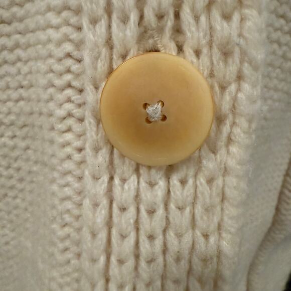 J. Jill Wool Blend Shawl Collar Cardigan Sweater XS Cream Preppy Quiet Luxury - Picture 6 of 10